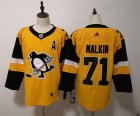 Penguins #71 Evgeni Malkin Gold Gold Alternate Adidas Jersey