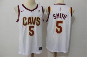 Cavaliers #5 J.R. Smith White Nike Swingman Jersey