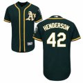 Men's Majestic Oakland Athletics #42 Dave Henderson Green Flexbase Authentic Collection MLB Jersey