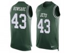 Mens Nike New York Jets #43 Julian Howsare Limited Green Player Name & Number Tank Top NFL Jersey