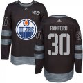 Mens Edmonton Oilers #30 Bill Ranford Black 1917-2017 100th Anniversary Stitched NHL Jersey
