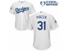 Los Angeles Dodgers #31 Mike Piazza Replica White Home 2017 World Series Bound Cool Base MLB Jersey