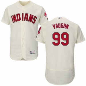 Men\'s Majestic Cleveland Indians #99 Ricky Vaughn Cream Flexbase Authentic Collection MLB Jersey