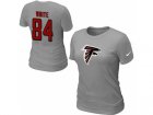 Women Nike Atlanta Falcons #84 white Name & Number T-Shirt grey