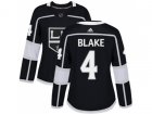 Women Adidas Los Angeles Kings #4 Rob Blake Black Home Authentic Stitched NHL Jersey