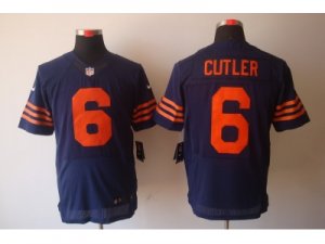 Nike NFL Chicago Bears #6 Jay Cutler Blue Orange number Jerseys(Elite)