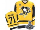 Mens CCM Pittsburgh Penguins #71 Evgeni Malkin Authentic Gold Throwback 2017 Stanley Cup Champions NHL Jersey