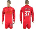 Liverpool #37 Skrtel Home Long Sleeves Soccer Club Jersey