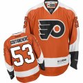 Mens Reebok Philadelphia Flyers #53 Shayne Gostisbehere Premier Orange Home NHL Jersey