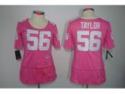 Nike Womens New York Giants #56 Lawrence Taylor pink Jerseys[breast Cancer Awareness]