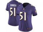 Women Nike Baltimore Ravens #51 Kamalei Correa Vapor Untouchable Limited Purple Team Color NFL Jersey