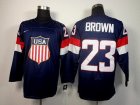 2014 Olympic Team USA #23 Dustin Brown Navy Blue Stitched