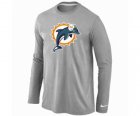 Nike Miami Dolphins Logo Long Sleeve T-Shirt Grey