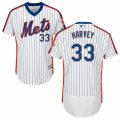 Mens Majestic New York Mets #33 Matt Harvey White Royal Flexbase Authentic Collection MLB Jersey