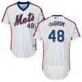 Mens Majestic New York Mets #48 Jacob deGrom White Royal Flexbase Authentic Collection MLB Jersey