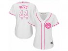 Women Chicago Cubs #44 Anthony Rizzo Authentic White Fashion MLB Jersey