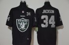 Nike Raiders #34 Bo Jackson Black Team Big Logo Number Vapor Untouchable Limited