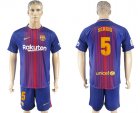2017-18 Barcelona 5 SERGIO Home Soccer Jersey