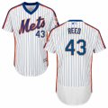 Mens Majestic New York Mets #43 Addison Reed White Royal Flexbase Authentic Collection MLB Jersey