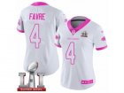 Womens Nike Atlanta Falcons #4 Brett Favre Limited White Pink Rush Fashion Super Bowl LI 51 NFL Jersey