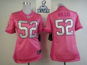 2013 Super Bowl XLVII Women NEW NFL San Francisco 49ers #52 Patrick Pink Jerseys(love\'s)