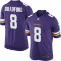 Mens Nike Minnesota Vikings #8 Sam Bradford Limited Purple Team Color NFL Jersey