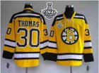 nhl jerseys boston bruins #30 thomas yellow[2013 stanley cup]