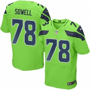 Mens Nike Seattle Seahawks #78 Bradley Sowell Elite Green Rush NFL Jersey