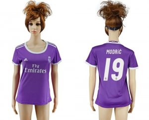 Womens Real Madrid #19 Modric Away Soccer Club Jersey
