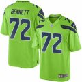 Youth Seattle Seahawks #72 Michael Bennett Green Color Rush Limited Jersey