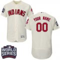 Cleveland Indians Cream World Series Mens Customized Flexbase Jersey
