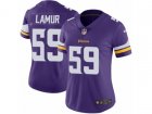 Women Nike Minnesota Vikings #59 Emmanuel Lamur Vapor Untouchable Limited Purple Team Color NFL Jersey