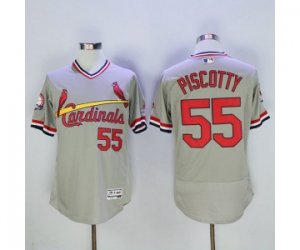 Men St. Louis Cardinals #55 stephen piscotty Majestic Grey Flexbase Authentic Cooperstown Collection Player Jersey