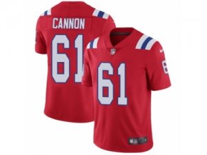 Mens Nike New England Patriots #61 Marcus Cannon Vapor Untouchable Limited Red Alternate NFL Jersey