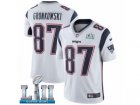 Youth Nike New England Patriots #87 Rob Gronkowski White Vapor Untouchable Limited Player Super Bowl LII NFL Jersey