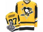 Mens CCM Pittsburgh Penguins #87 Sidney Crosby Authentic Yellow Throwback 2017 Stanley Cup Final NHL Jersey
