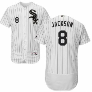Men\'s Majestic Chicago White Sox #8 Bo Jackson White Black Flexbase Authentic Collection MLB Jersey