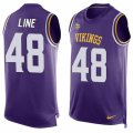 Mens Nike Minnesota Vikings #48 Zach Line Limited Purple Player Name & Number Tank Top NFL Jersey