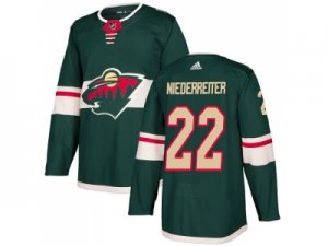 Men Adidas Minnesota Wild #22 Nino Niederreiter Green Home Authentic Stitched NHL Jersey