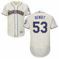 Mens Majestic Seattle Mariners #53 Joaquin Benoit Cream Flexbase Authentic Collection MLB Jersey