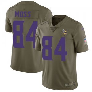 Nike Vikings #84 Randy Moss Olive Salute To Service Limited Jersey