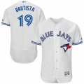 Mens Majestic Toronto Blue Jays #19 Jose Bautista White Flexbase Authentic Collection MLB Jersey