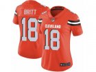 Women Nike Cleveland Browns #18 Kenny Britt Vapor Untouchable Limited Orange Alternate NFL Jersey