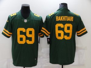 Men Green Bay Packers ##69 David Bakhtiari Green Yellow 2021 Vapor Untouchable Stitched NFL Nike Limited Jersey
