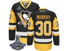 Mens Reebok Pittsburgh Penguins #30 Matt Murray Premier Black Gold Third 2017 Stanley Cup Champions NHL Jersey