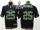 2015 Super Bowl XLIX Nike Seattle Seahawks #25 Richard Sherman Black jerseys(Elite Camo Fashion)