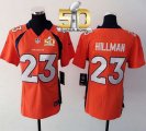 Women Nike Broncos #23 Ronnie Hillman Orange Team Color Super Bowl 50 Jersey