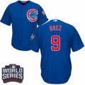 Youth Majestic Chicago Cubs #9 Javier Baez Authentic Royal Blue Alternate 2016 World Series Bound Cool Base MLB Jersey