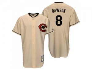 Mitchell And Ness Chicago Cubs #8 Andre Dawson Cream Throwback Stitched MLB Jersey