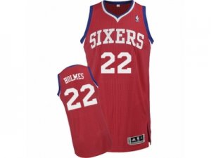 Men Adidas Philadelphia 76ers #22 Richaun Holmes Authentic Red Road NBA Jersey